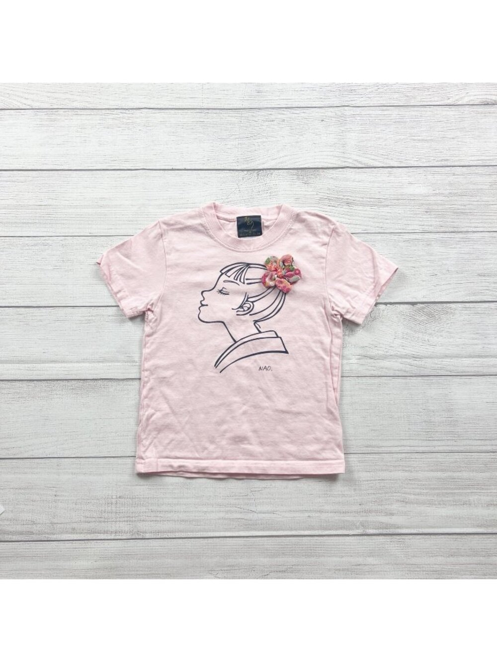 Hey Midori Japan Girls Pink Graphic Tee Short Sleeve 6-7 - Picture 1 of 3